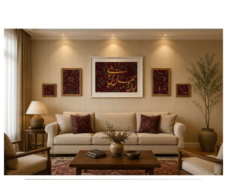ست تابلو فرش هنر ایرانی و کالیگرافی